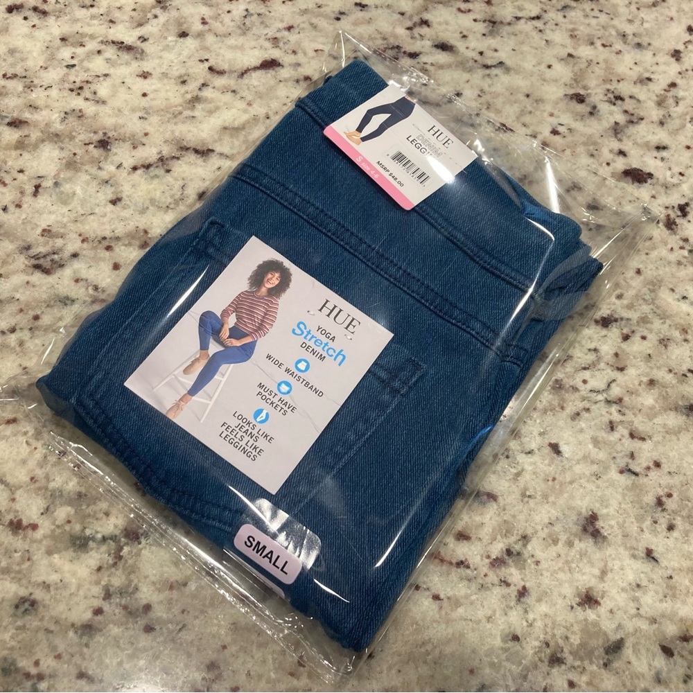 HUE Women's small denim stretch yoga/leggings pants NWT, $48 MSRP - Picture 9 of 9